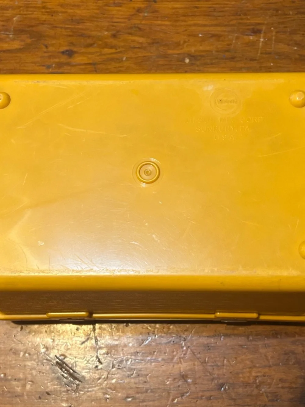 Wil-Hold Wilson Plastic Mustard Small Empty Sewing Box